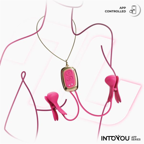 Tickly Nipple Clamps ith Vibration, Remote and Necklace with App - Image 6