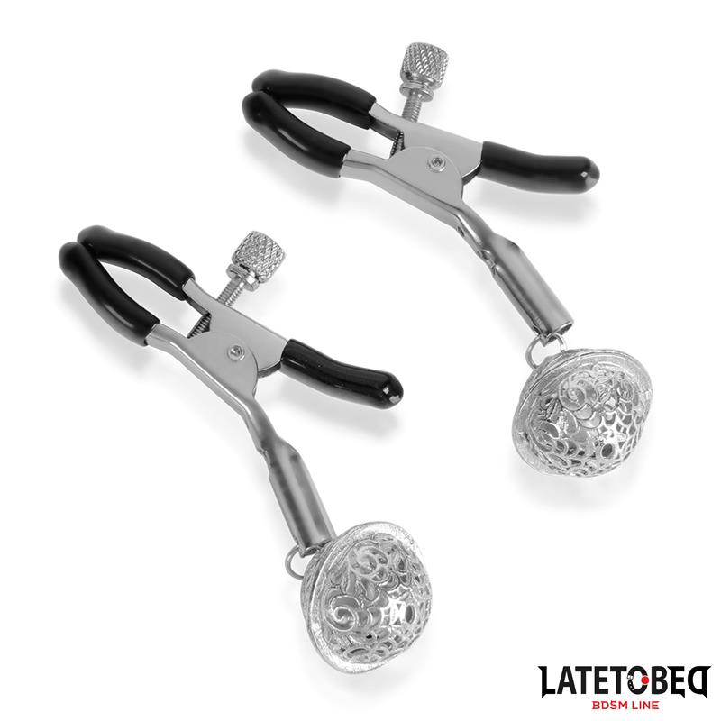 Nipple Clamps with Bell Silver and Black - Image 2