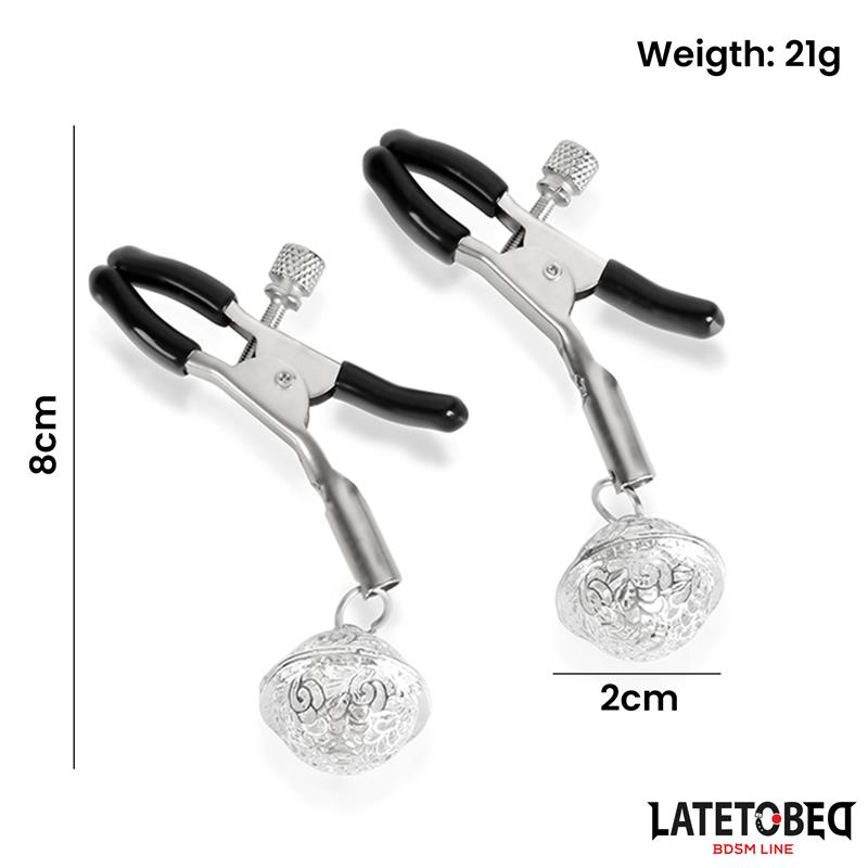 Nipple Clamps with Bell Silver and Black - Image 4