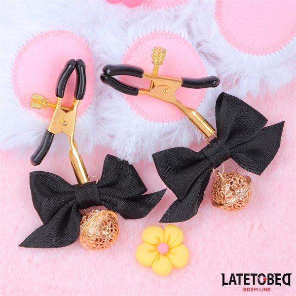 Nipple clamps with Bow Black - Image 2