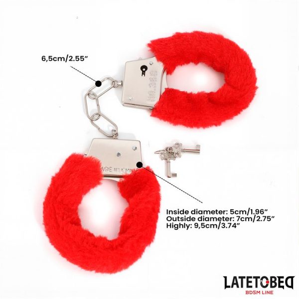 Furry Locking Cuff Red - Image 5