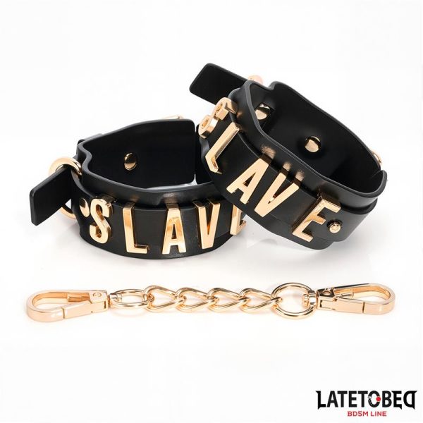 SLAVE Ankle cuff with Golden Chain - Image 3