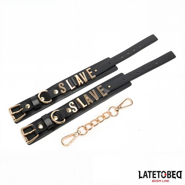 SLAVE Ankle cuff with Golden Chain - Image 4