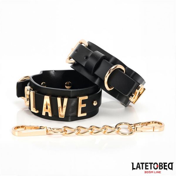 SLAVE Ankle cuff with Golden Chain - Image 5
