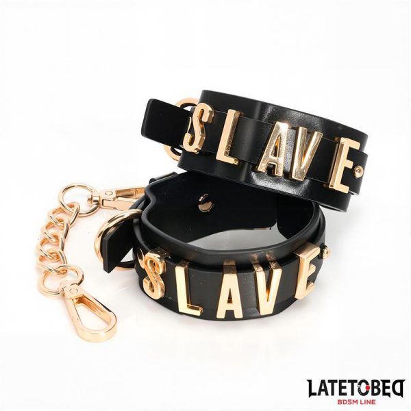 SLAVE Ankle cuff with Golden Chain - Image 7