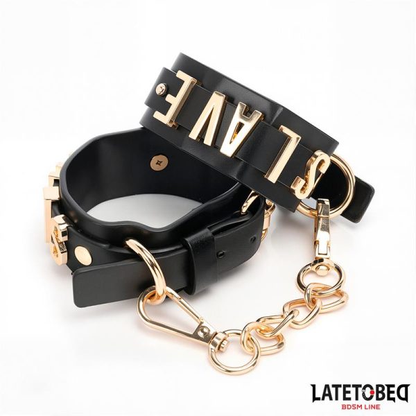 SLAVE Ankle cuff with Golden Chain - Image 8