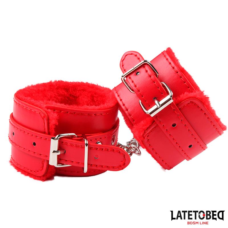 Furry Wrist Cuff Red - Image 2