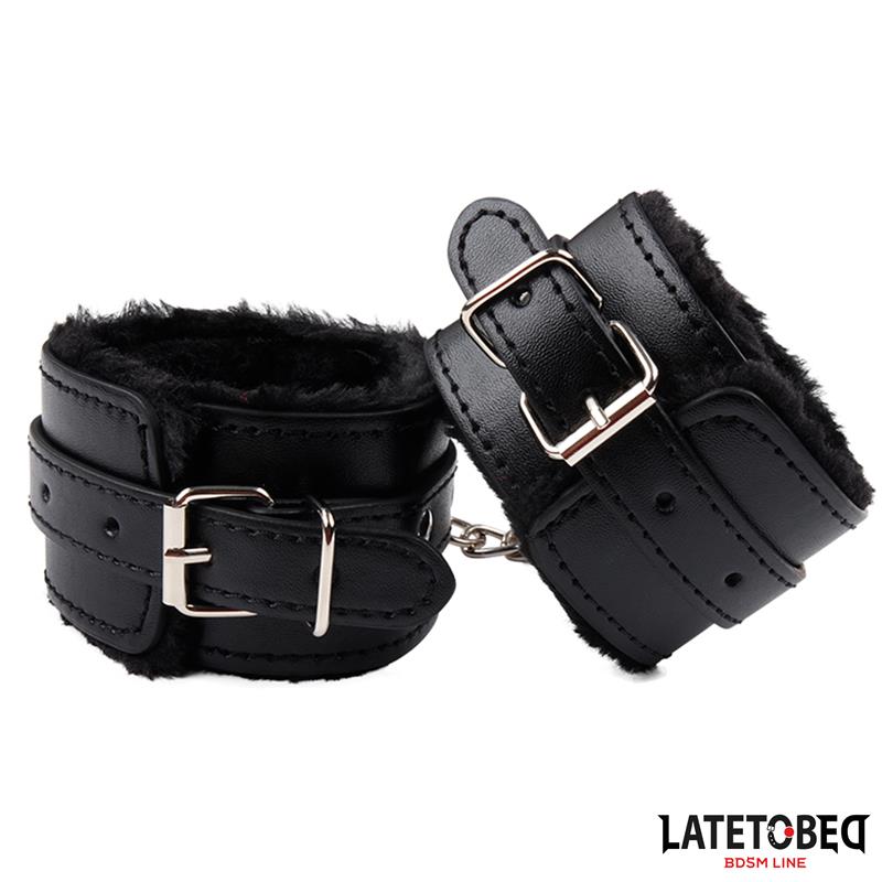 Furry Ankle Cuff Black - Image 2