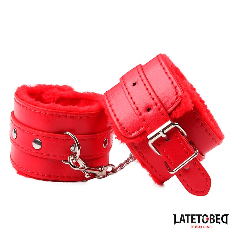 Furry Ankle Cuff Red - Image 2
