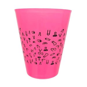 Plastic Cup with Penis Fuscia 500ml