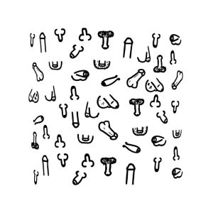 Penis square coasters 10 units
