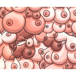 Rectangular PC mat Breast Design 22 x 18 cm