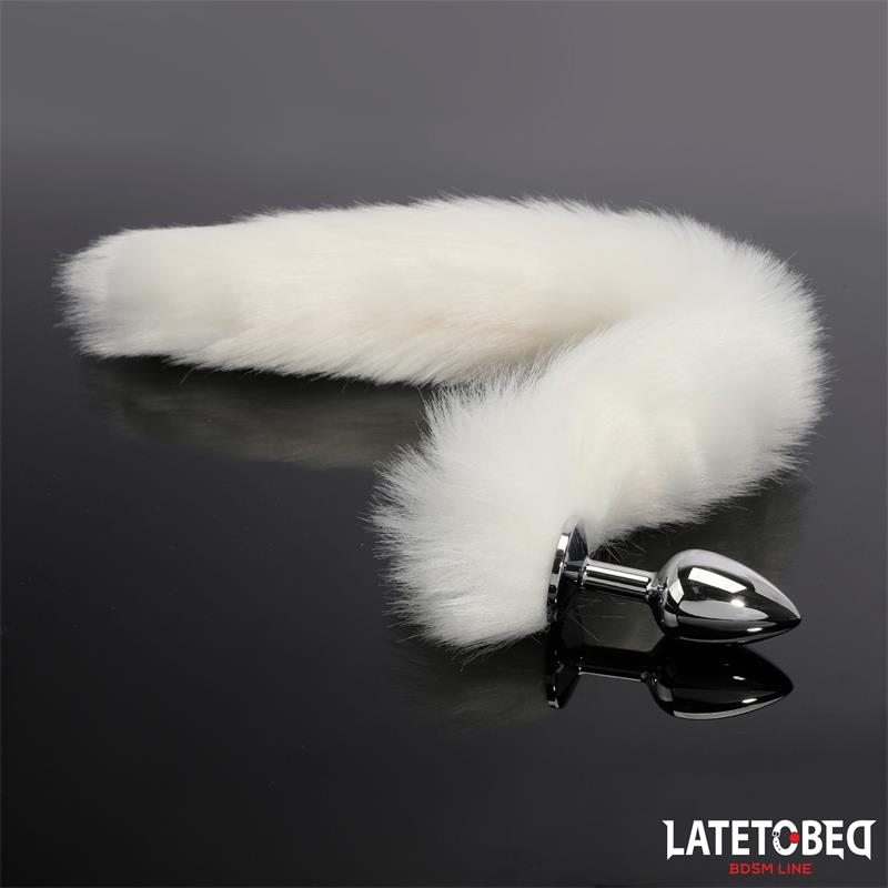 Anal plug with tail White 40 cm - Image 7
