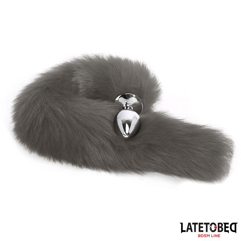 Anal plug with tail Gray 40 cm - Image 2