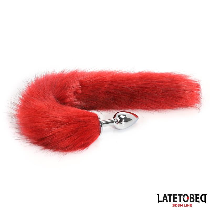 Anal plug with tail Dark Red 40 cm - Image 3