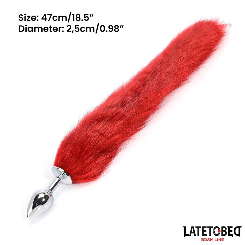 Anal plug with tail Dark Red 40 cm - Image 11