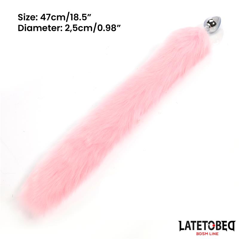 Anal Plug with Fox Tail Pink 40 cm - Image 10