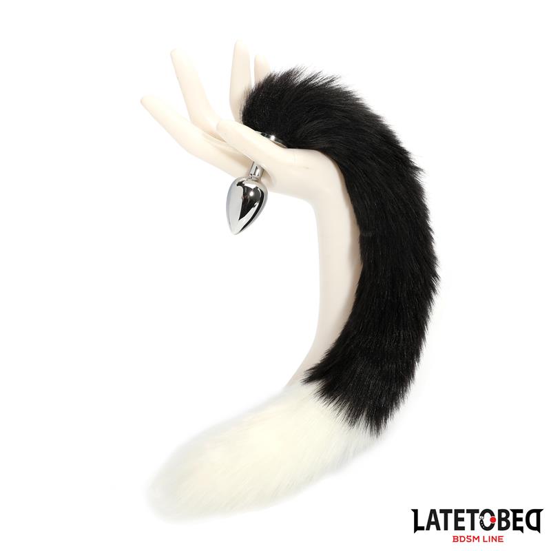 Fox Tail Anal Plug Black and White 40 cm - Image 9