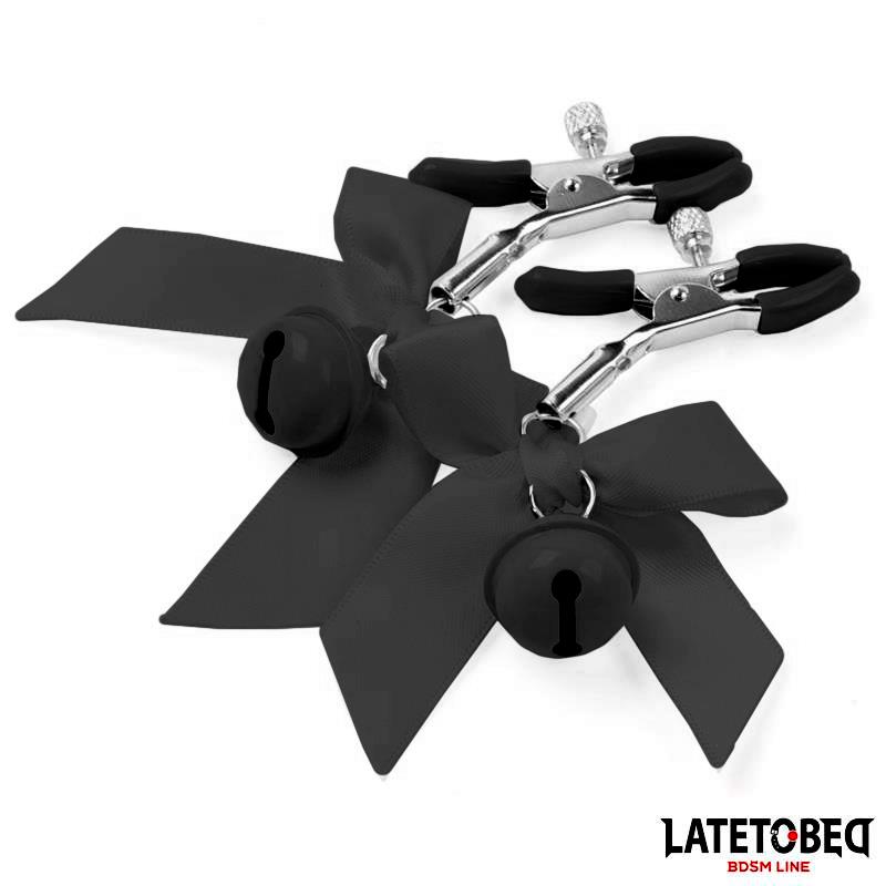 Nipple Clamps with Bell and Black Bow - Image 2