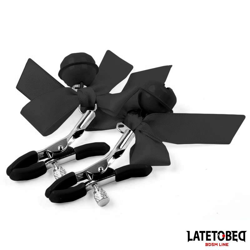 Nipple Clamps with Bell and Black Bow - Image 3