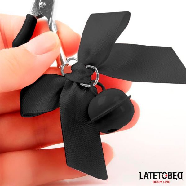 Nipple Clamps with Bell and Black Bow - Image 5