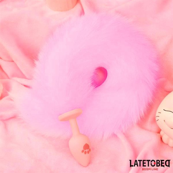 Pink Silicone Fox Tail Anal Plug Pink - Image 2
