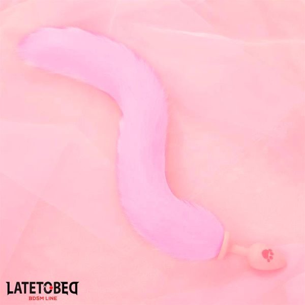 Pink Silicone Fox Tail Anal Plug Pink - Image 3