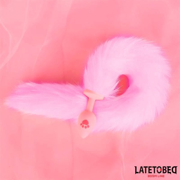 Pink Silicone Fox Tail Anal Plug Pink - Image 4
