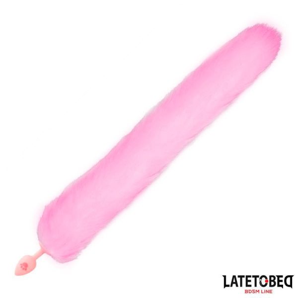 Pink Silicone Fox Tail Anal Plug Pink - Image 5