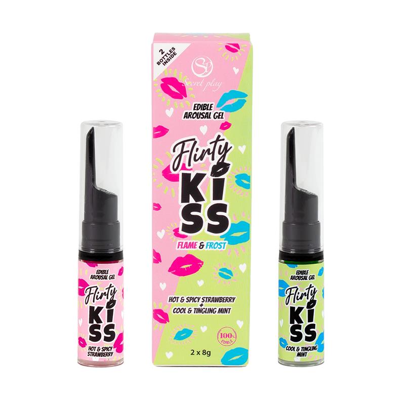 Flirty Kiss Strawberry and Mint Oral Sex Gels 2x8g