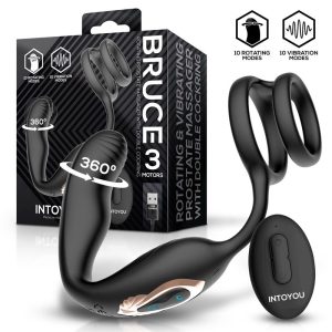 Bruce Prostate Massager 360º with Double Cockring with Vibration