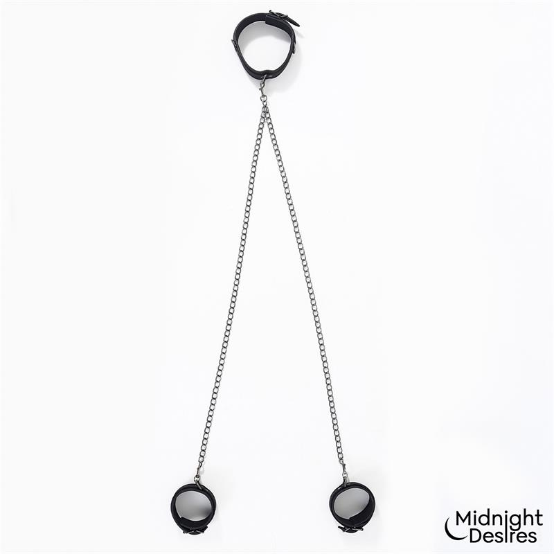 Collar and Ankle Cuffs with Chain - Image 3