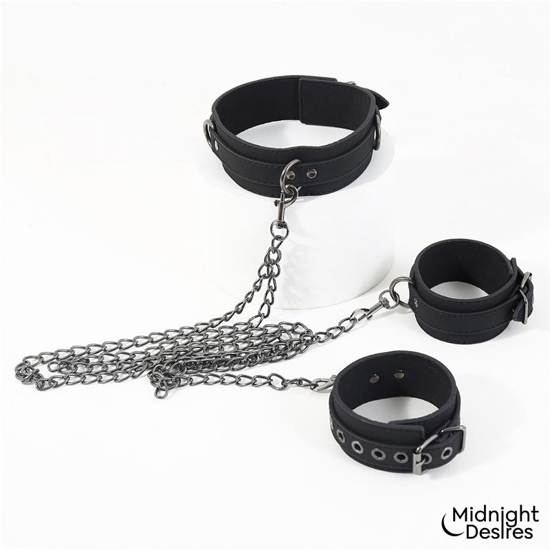 Collar and Ankle Cuffs with Chain - Image 7