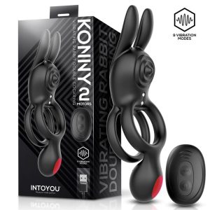 Konny Vibrating Rabbit Double Cockring with Remote