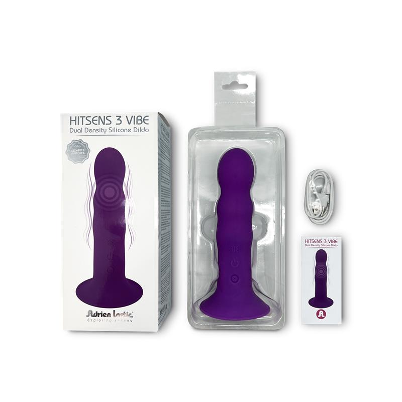Double Density Dildo Vibration Hitsens 3 Purple - Image 3
