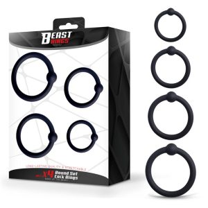 Set of 4 Penis Rings Silicone S, M, L and XL