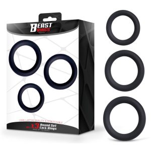 Set of 3 Penis Rings Silicone S, M and L