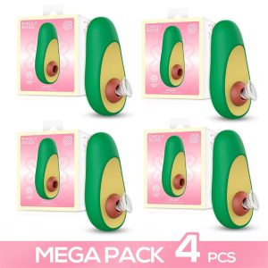 Pack of 4 Avocado Clitoral Stimulator with Suction