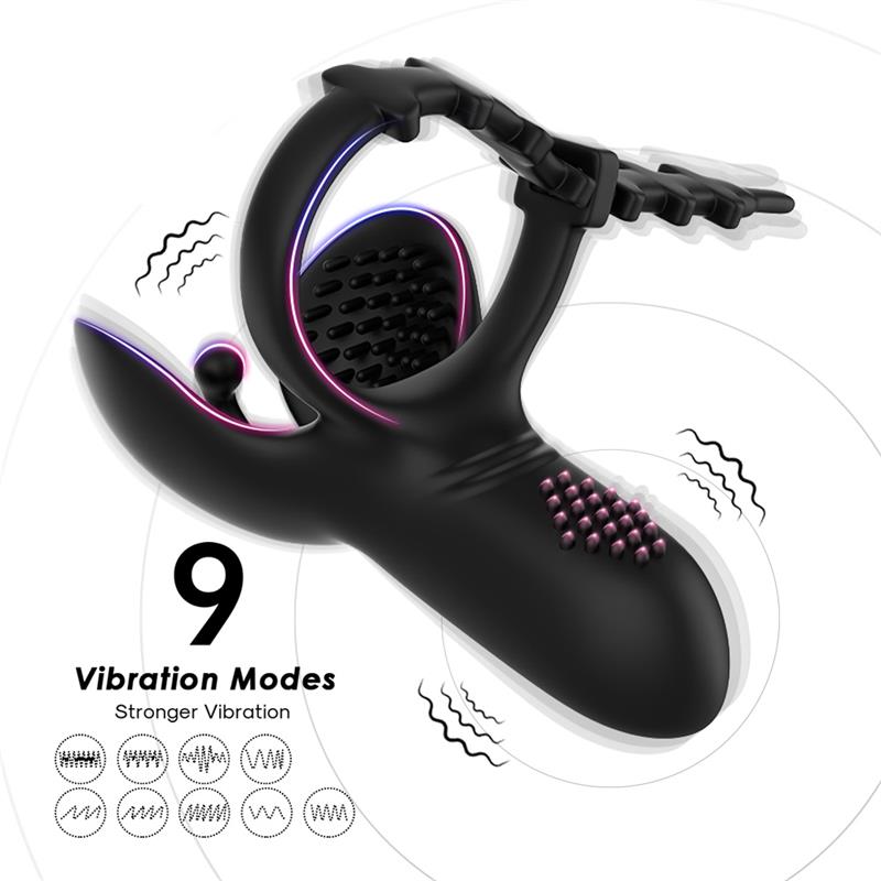 Ball Pack and Penis Vibrating Ring Adjustable - Image 4