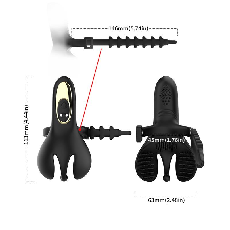 Ball Pack and Penis Vibrating Ring Adjustable - Image 9