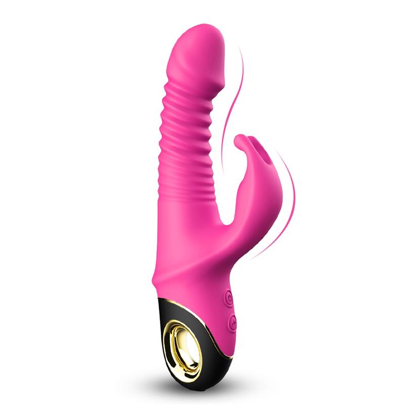 Vibrator with Thrusting and 360º Wiggling Pink