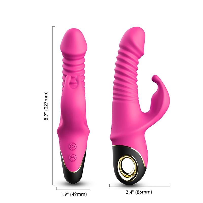 Vibrator with Thrusting and 360º Wiggling Pink - Image 10