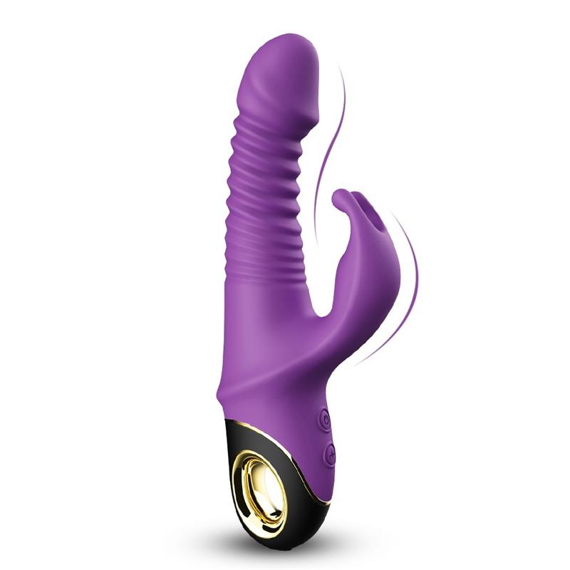 Vibrator with Thrusting and 360º Wiggling Purple