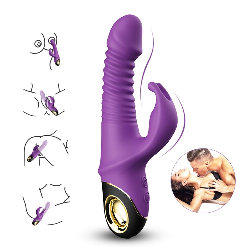 Vibrator with Thrusting and 360º Wiggling Purple - Image 6