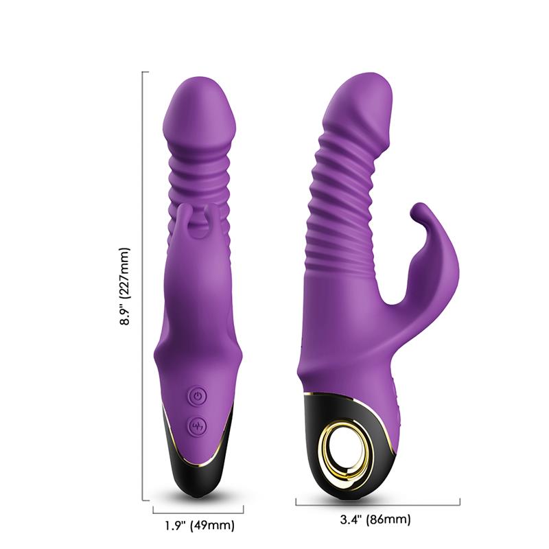 Vibrator with Thrusting and 360º Wiggling Purple - Image 11