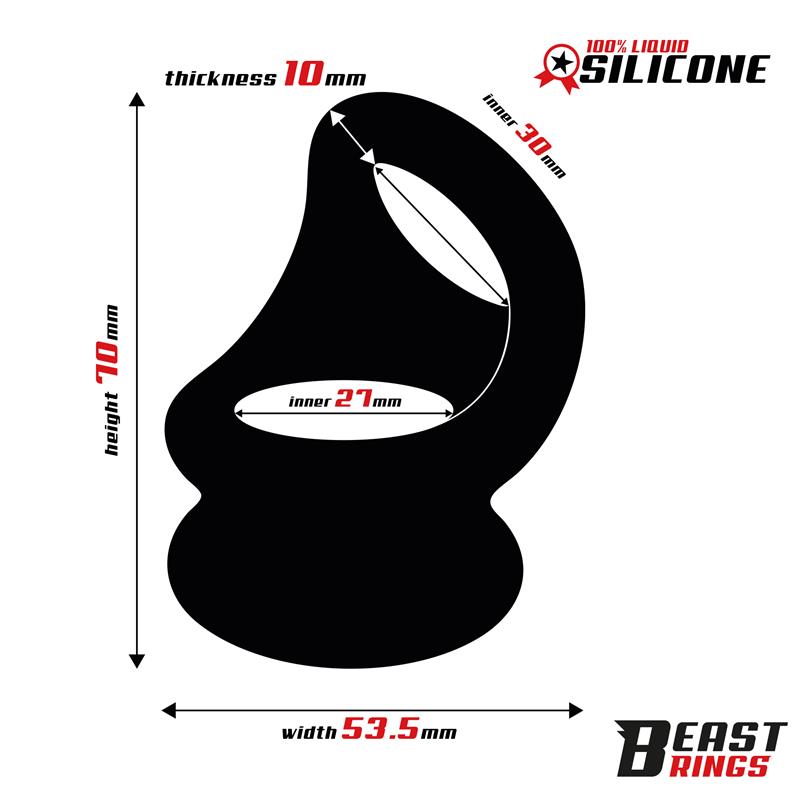 Double Penis Ring Liquid Silicone 27/30 mm - Image 2