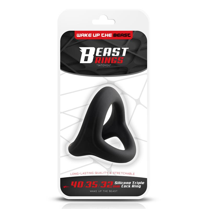 Triple Cock Ring Solid Silicone 40/35/32 mm Size S - Image 7