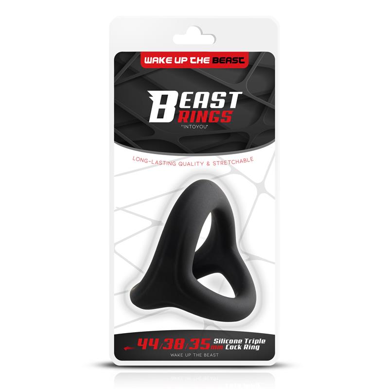 Triple Cock Ring Solid Silicone 44/38/35 mm Size M - Image 7