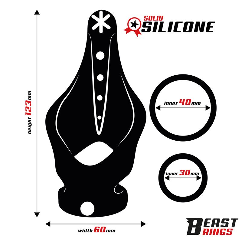Double Penis Ring Solid Silicone 37/45 mm - Image 3