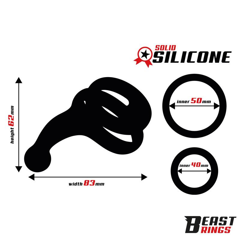 Double Penis Ring Solid Silicone 50/40 mm - Image 3